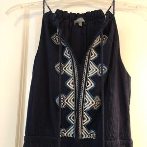 Slit side embroidered maxi dress